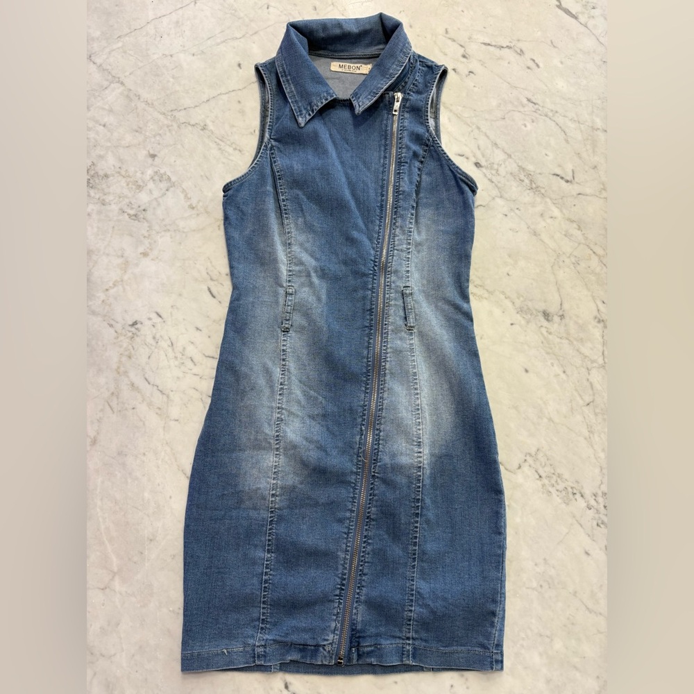 Denim Sleeveless Mini Dress